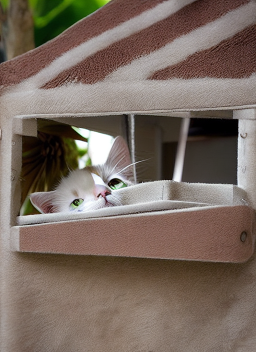 Beautiful cat playing peek-a-boo