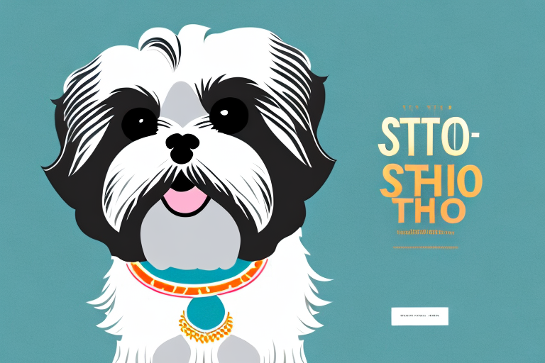 a Shih Tzu dog in an Indian setting, hand-drawn abstract illustration for a company blog, in style of corporate memphis, faded colors, white background, professional, minimalist, clean lines