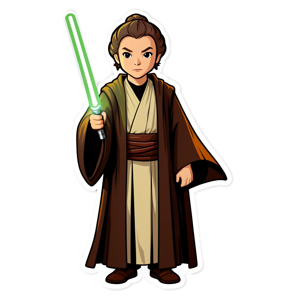 wearing Jedi robes star-wars stickers