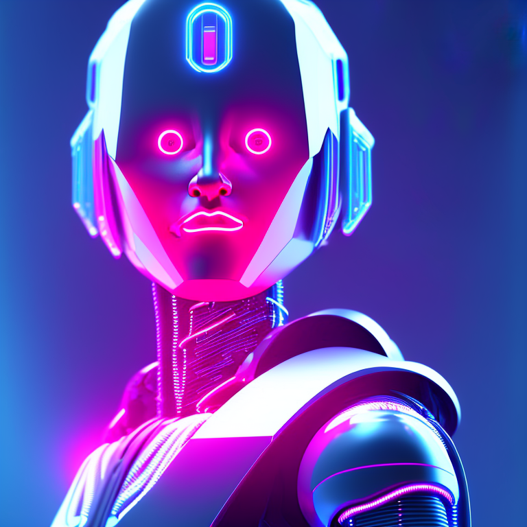 Openjourney prompt: Profile picture of a cyberpunk bot - PromptHero