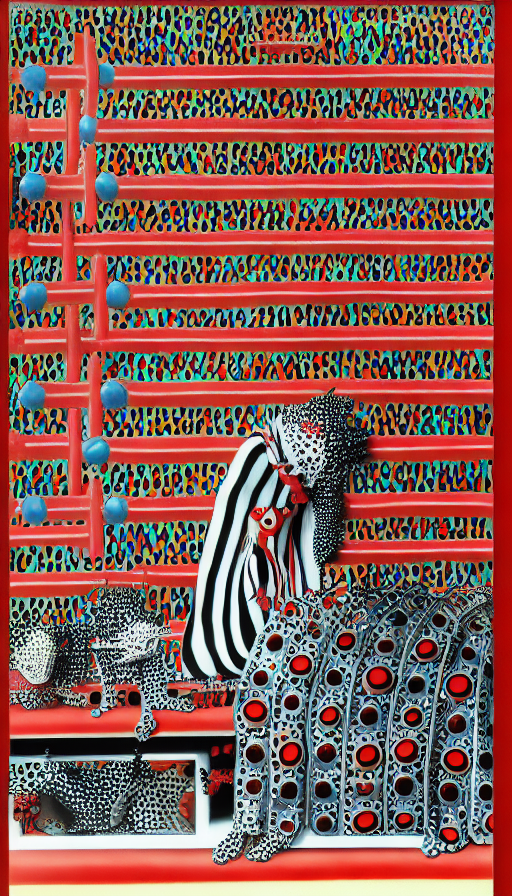 Devil and 2 minions by Salvador Dali by Yayoi Kusama