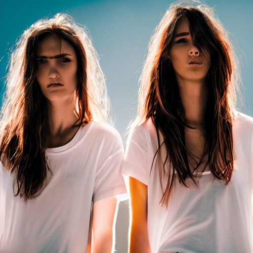 Full view of  Two-beautiful-female-model’s-rock-hard-pointy-chests, -drenched-white-translucent-tee shirt-contest, see-through-shirt-, full view