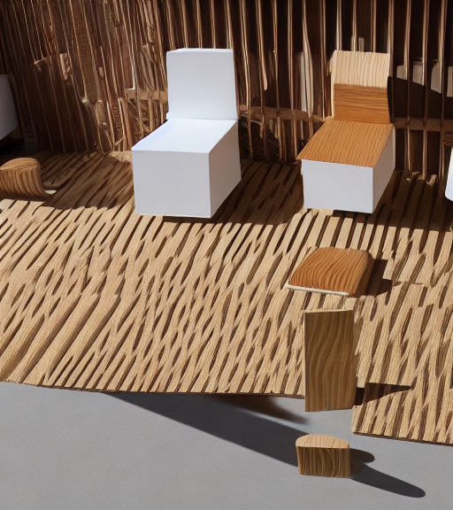 Plywood chair modular solid