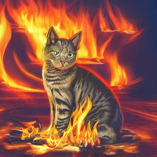 Stable Diffusion prompt: cat fire reality - PromptHero