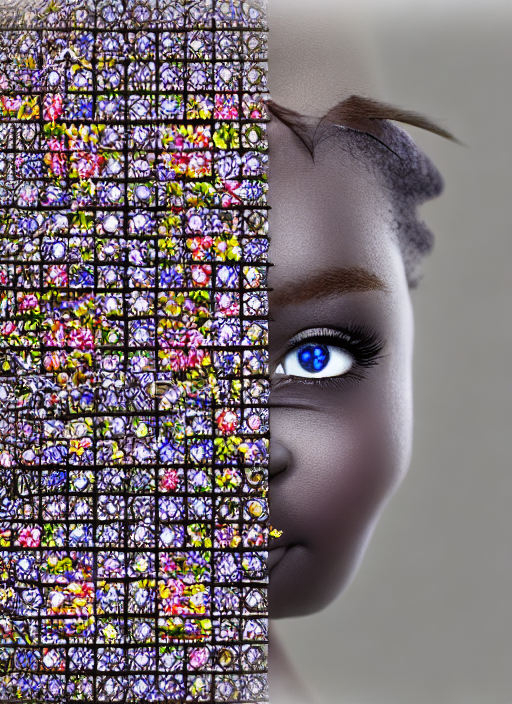 Gray eyes, dark skin