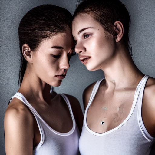 Two-beautiful-female-model’s-chests, -drenched-white-translucent-tee shirt-contest, see-through-shirt-