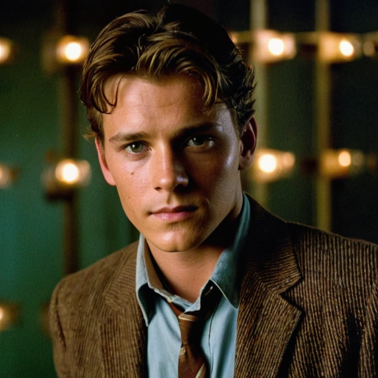 front shot, actor photo of a Younger  looks at viewer, cinematic shot