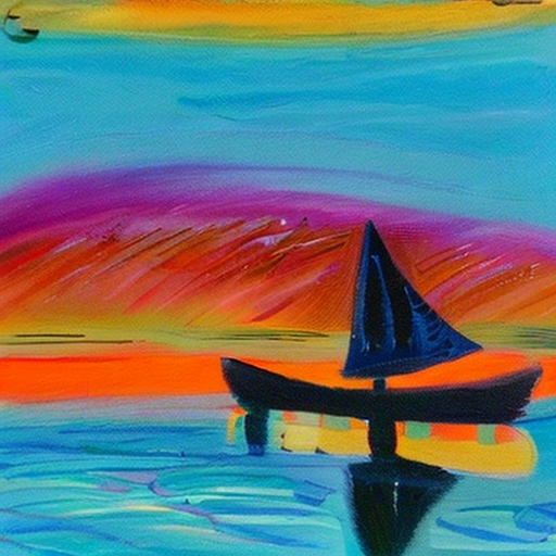 AI generated art representing "A boat on a river in an African sunset"