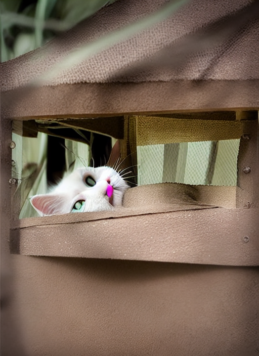 Beautiful cat playing peek-a-boo