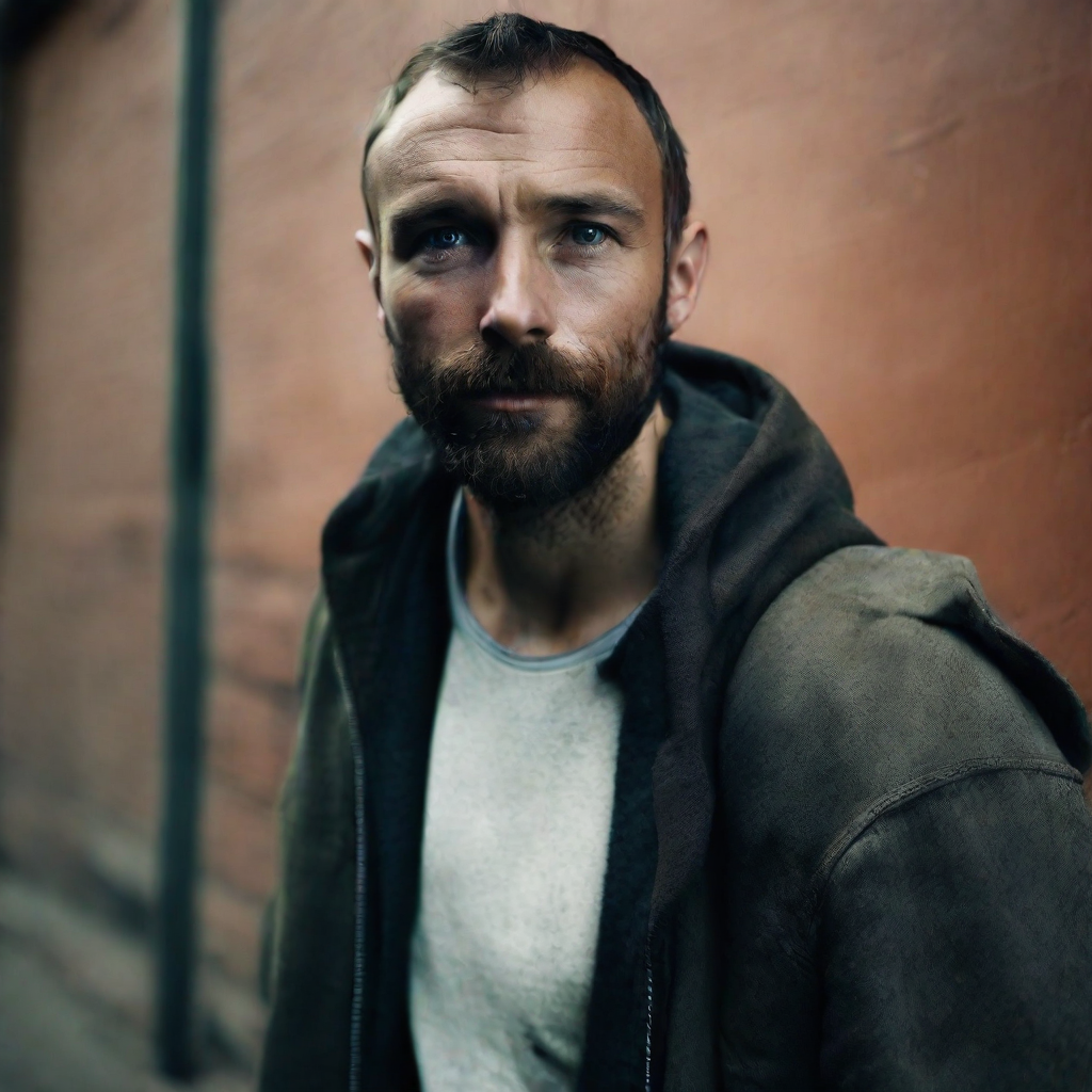 front shot, photo of Caucasian man  looks at viewer, cinematic shot