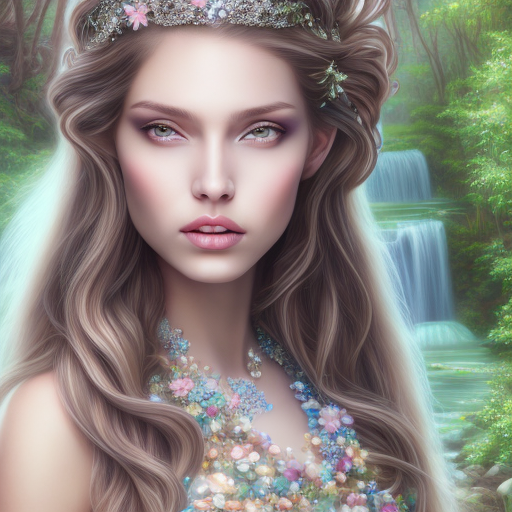 Openjourney Prompt Beautiful Princess With Waterfall In Prompthero