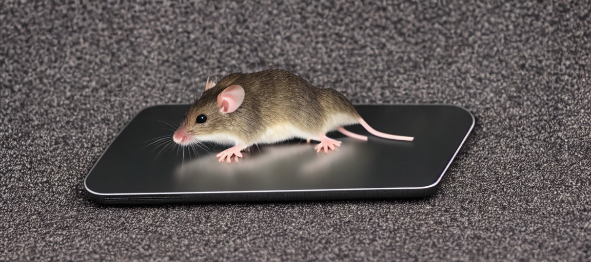 Mouse on an iPad, 4K photo