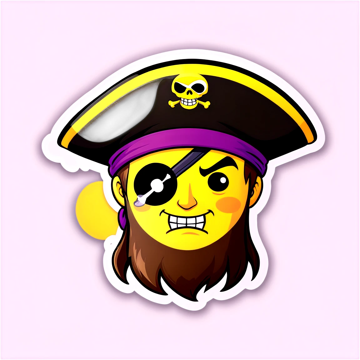 wearing a pirate hat one-piece stickers