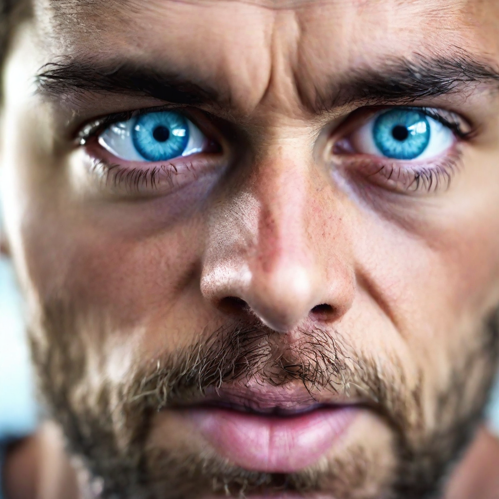 front shot, photo of a man with blue eyes looks at viewer, cinematic shot, realistic, HD color photograph