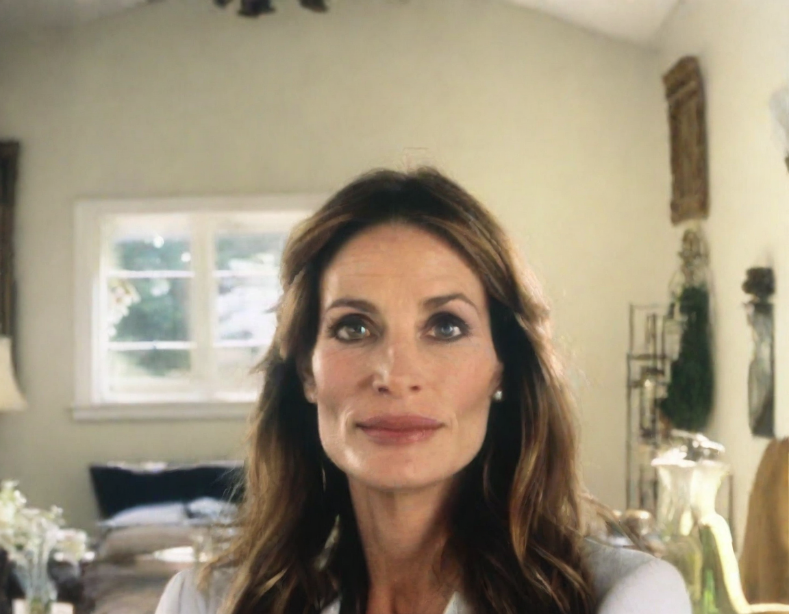 front shot, photo of julia roberts looks at viewer, cinematic shot