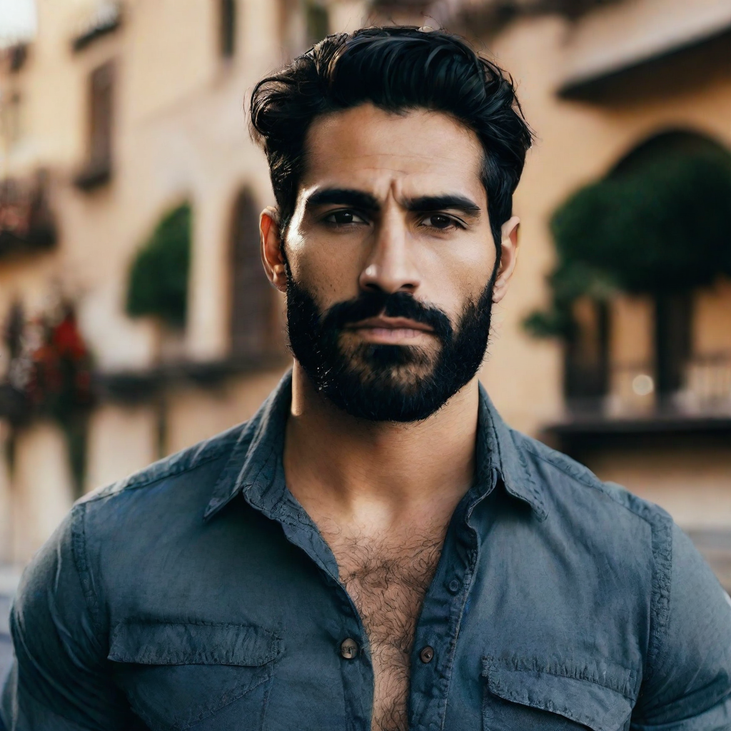 front shot, photo of 30 yo Hispanic man, strong jawline, large nose, blonde hair  looks at viewer, cinematic shot