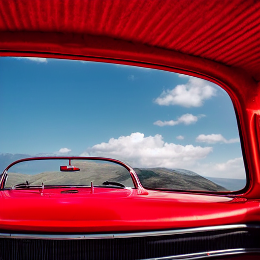 Stable Diffusion prompt driving Open Roof red Vintage PromptHero