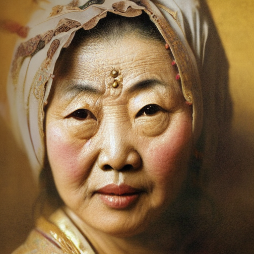 Asian woman, by rembrandt, realistic, HD color photograph