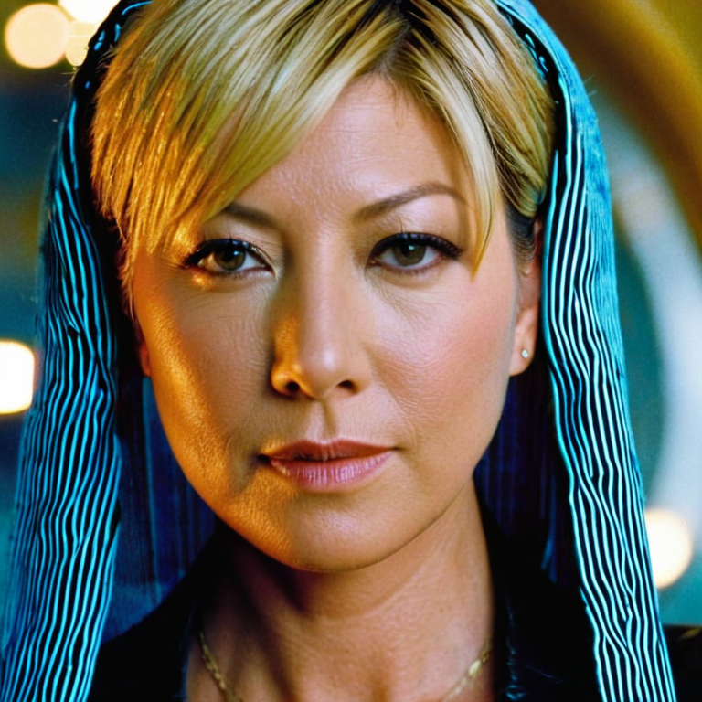 front shot, actor photo of a Jenna elfman Asian  looks at viewer, cinematic shot
