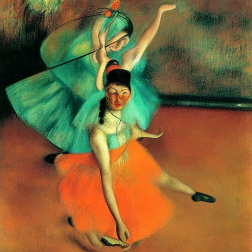 Dancing woman by degas  by Frida Kahlo