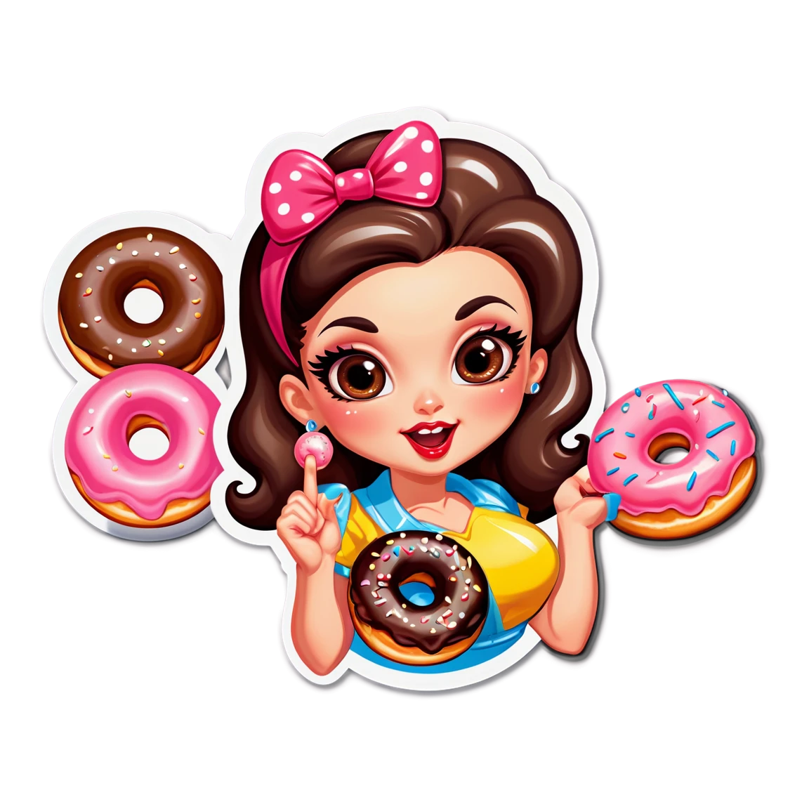 Adesivo de mini  donuts pinup-girl stickers