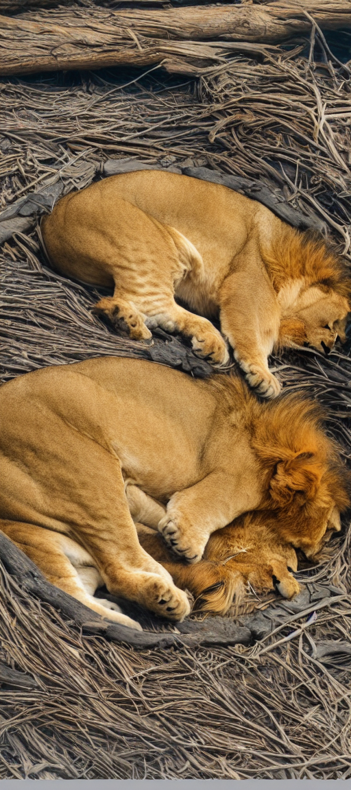 a sleeping lion 