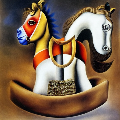 hobbyhorse by Frida Kahlo by Salvador Dali