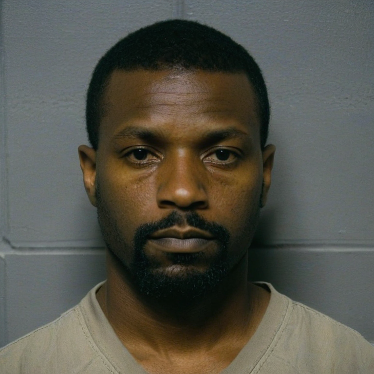 front shot, mugshot photo of a man  looks at viewer, cinematic shot