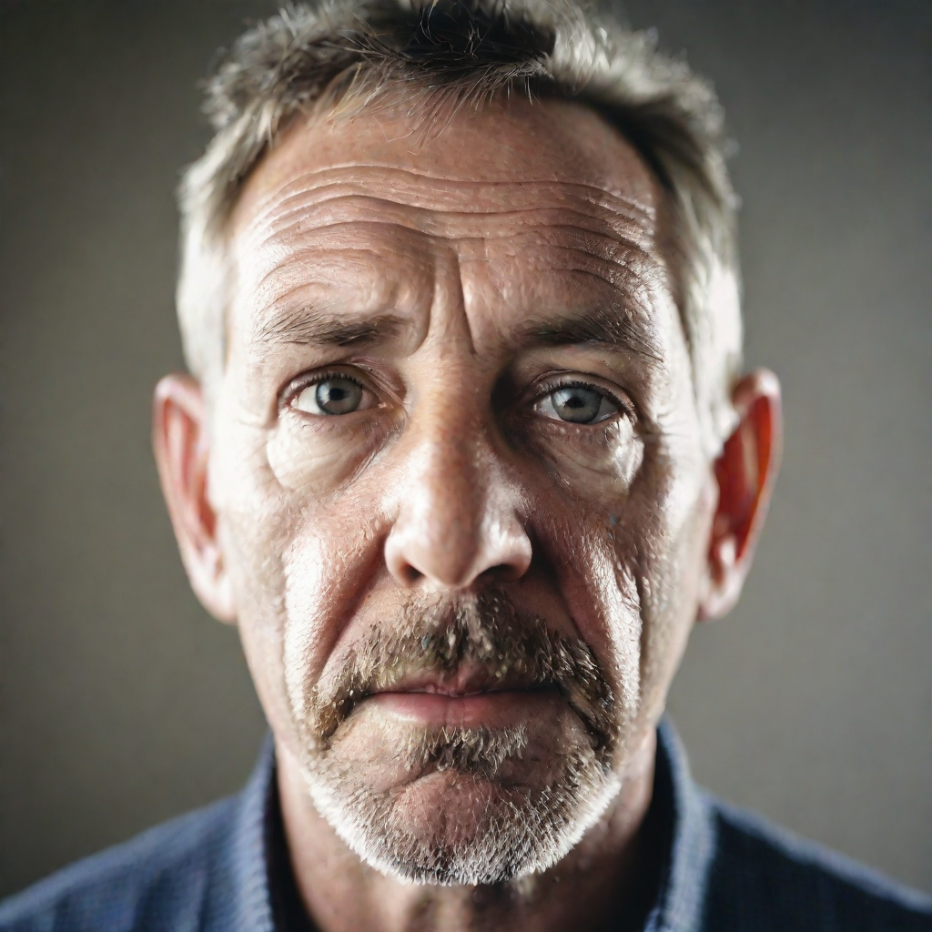 front shot, photo of White male approx 45 yo  looks at viewer, cinematic shot