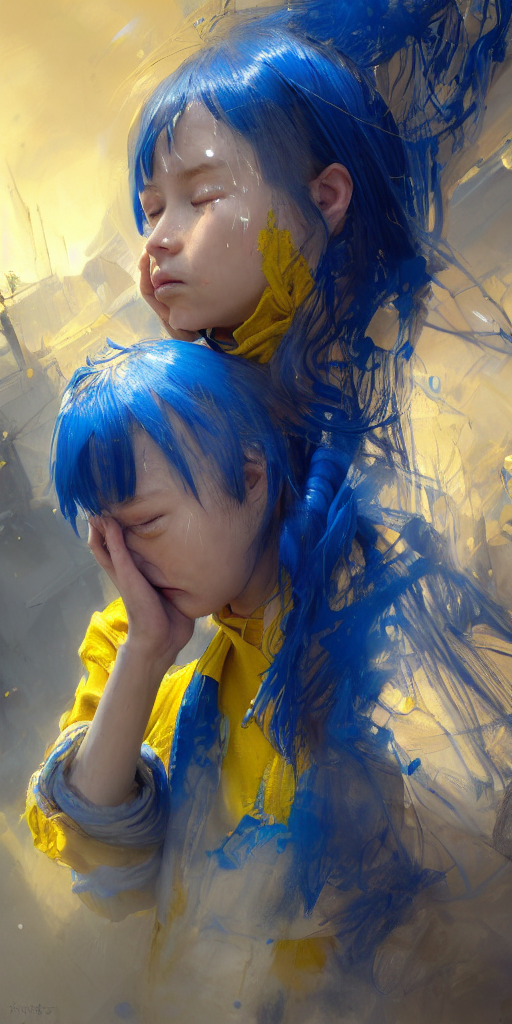 Stable Diffusion prompt: Girl wearing blue and yellow - PromptHero