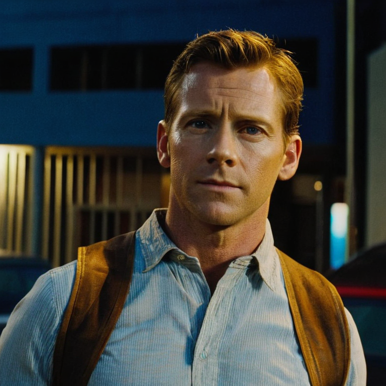 front shot, actor photo of a Ryan going to  looks at viewer, cinematic shot