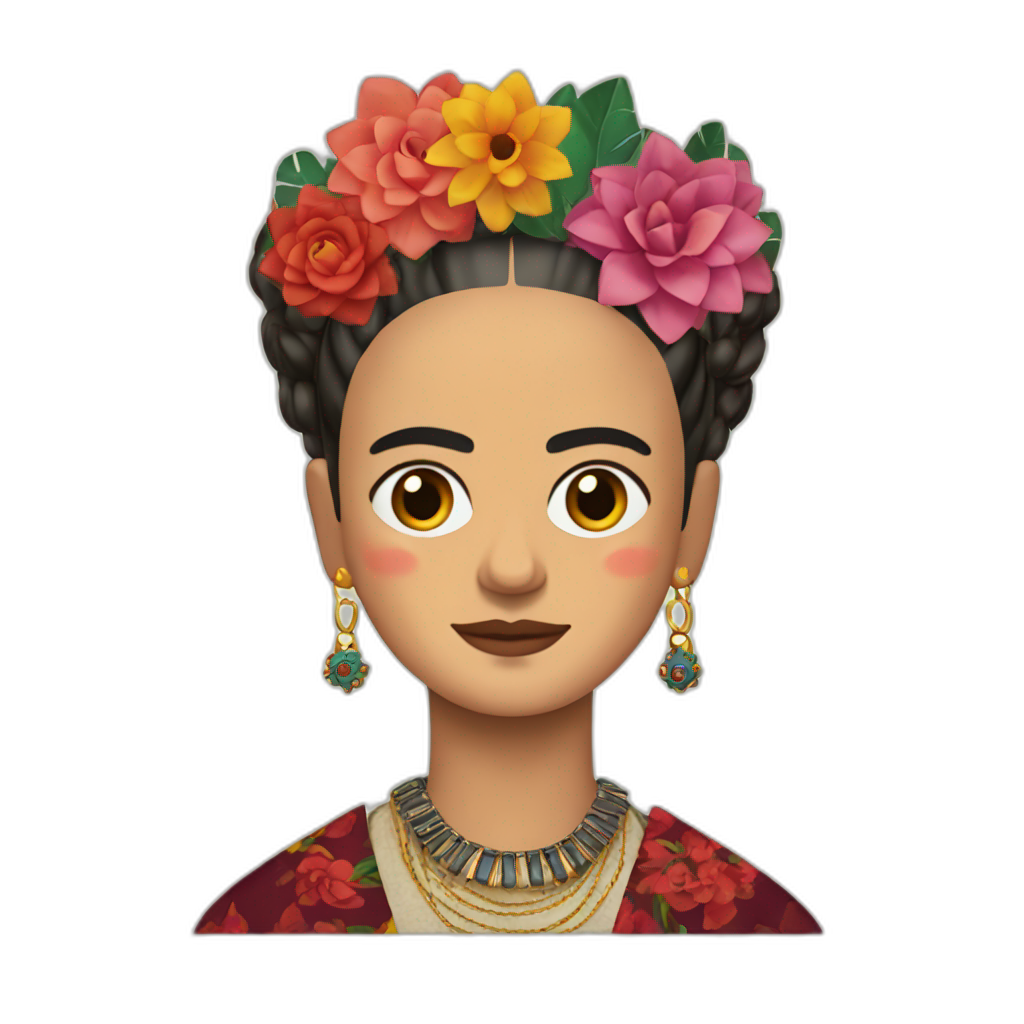 A TOK emoji of a frida kahlo