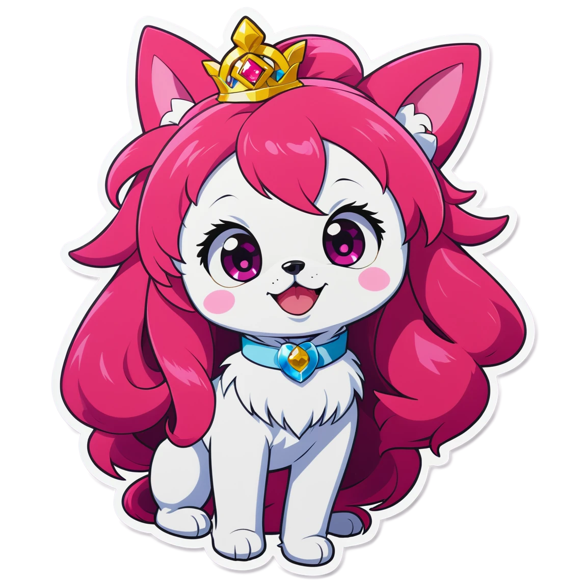 Pretty cure Diadème princesses  dog stickers