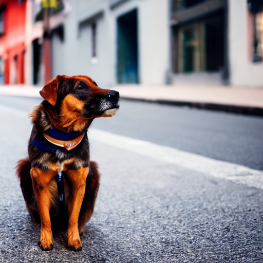 un perro en la calle