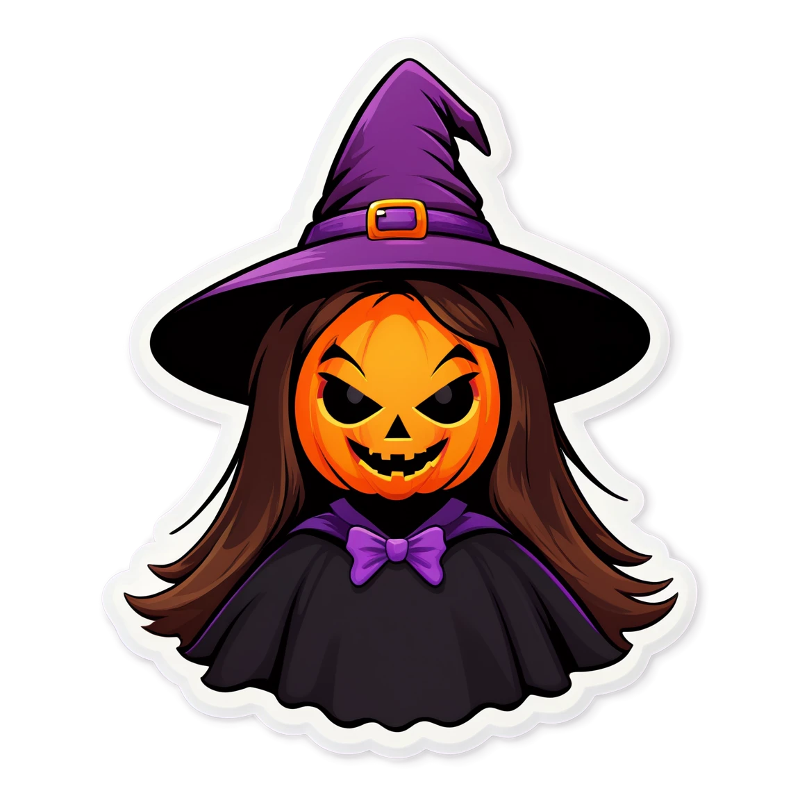 wearing a witch hat halloween stickers