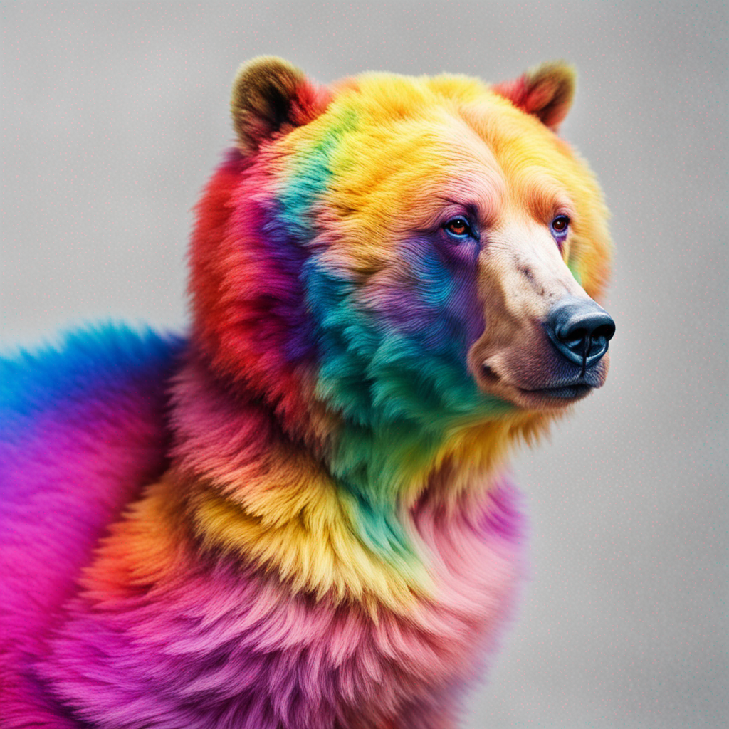 A rainbow colored bear