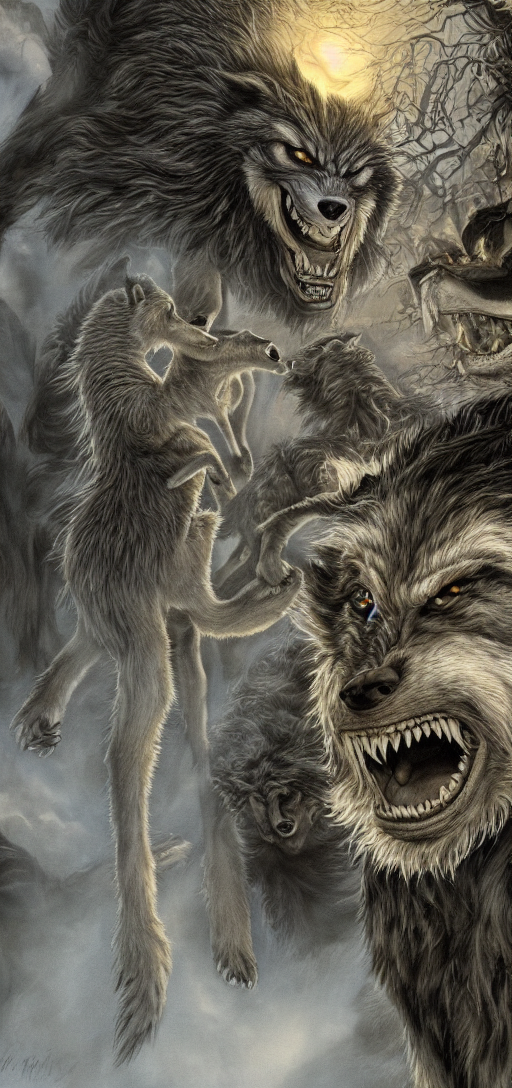 werewolf in foreground