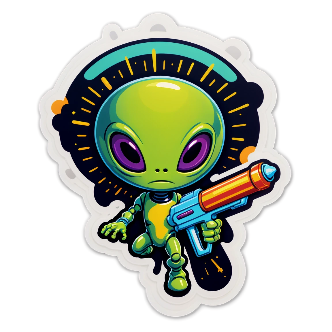 with a ray gun alien stickers