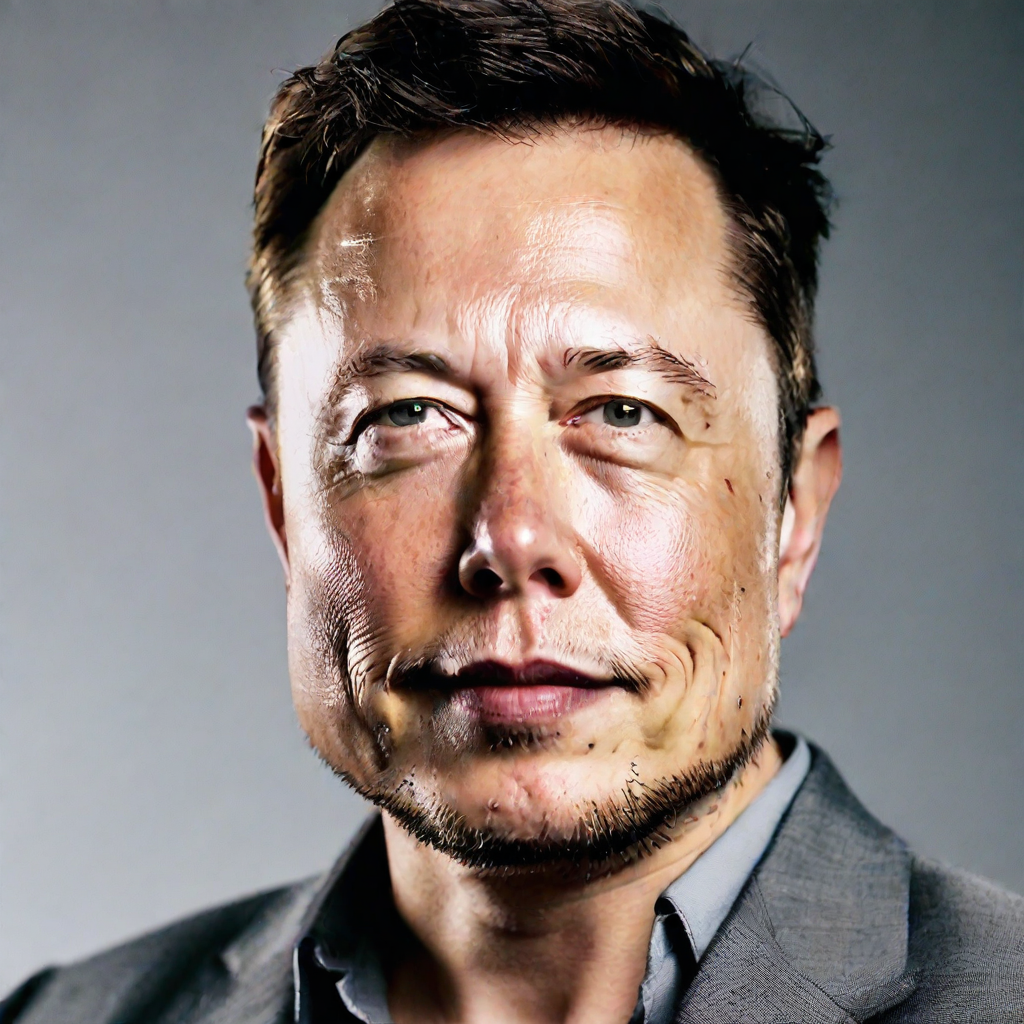 front shot, photo of elon musk looks at viewer, cinematic shot