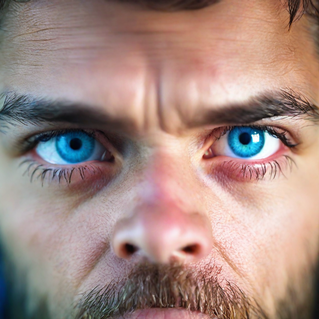 front shot, photo of a man with blue eyes looks at viewer, cinematic shot, realistic, HD color photograph