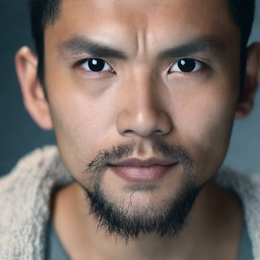 front shot, photo of asian looks at viewer, cinematic shot