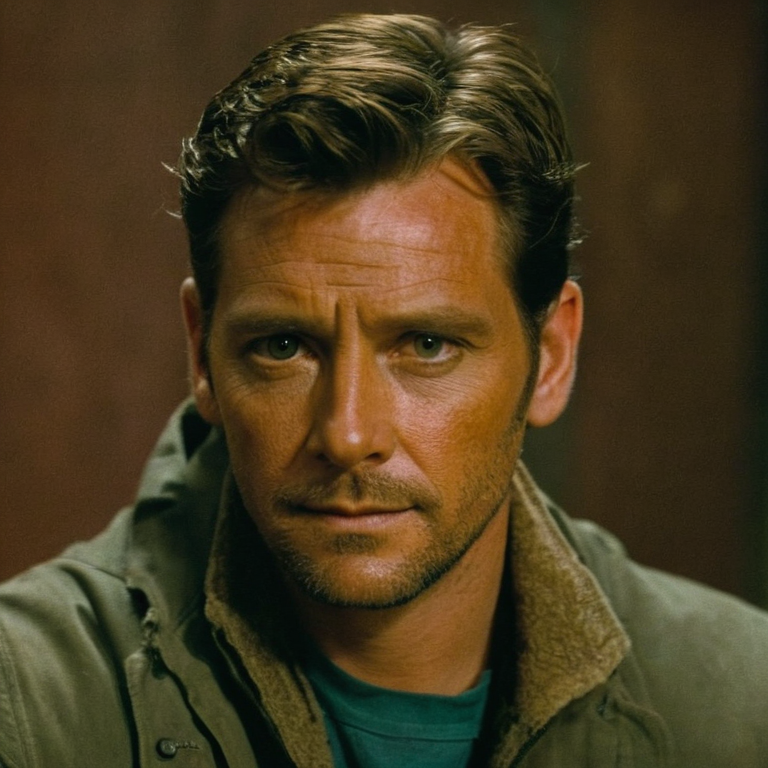 front shot, actor photo of a Man  looks at viewer, cinematic shot