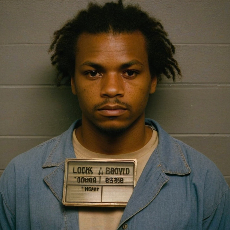 front shot, mugshot photo of a   looks at viewer, cinematic shot