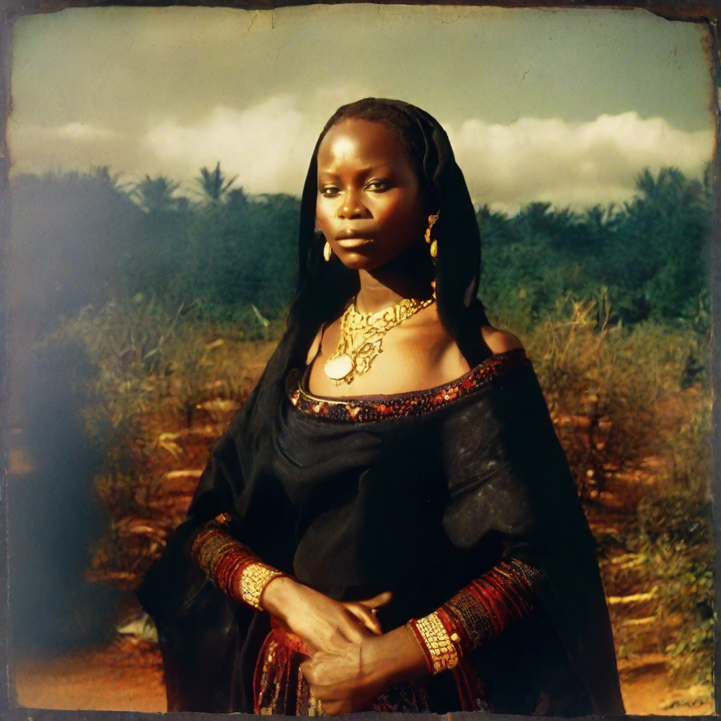 front shot, photo of black African black skin ceremonial  looks at viewer, cinematic shot
