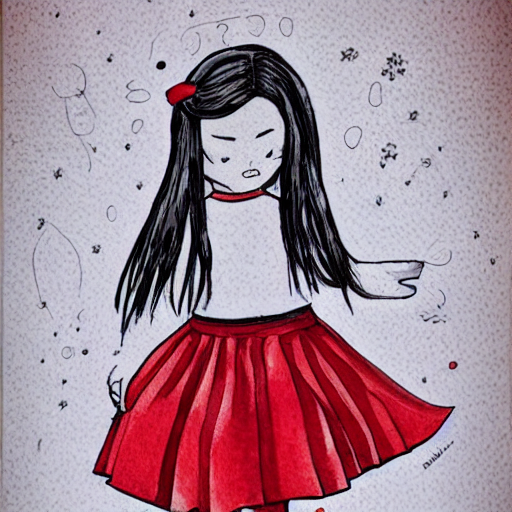 Stable Diffusion prompt: Ink style, little girl with - PromptHero