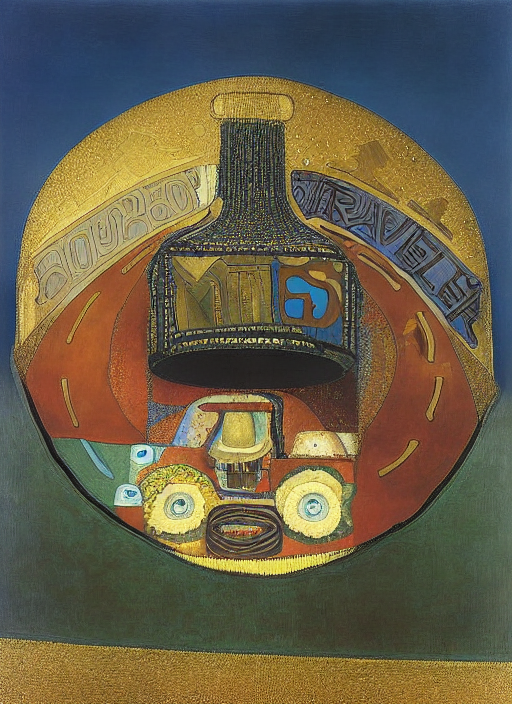 by Rembrandt by Rene Magritte surrealist by Gustav Klimt