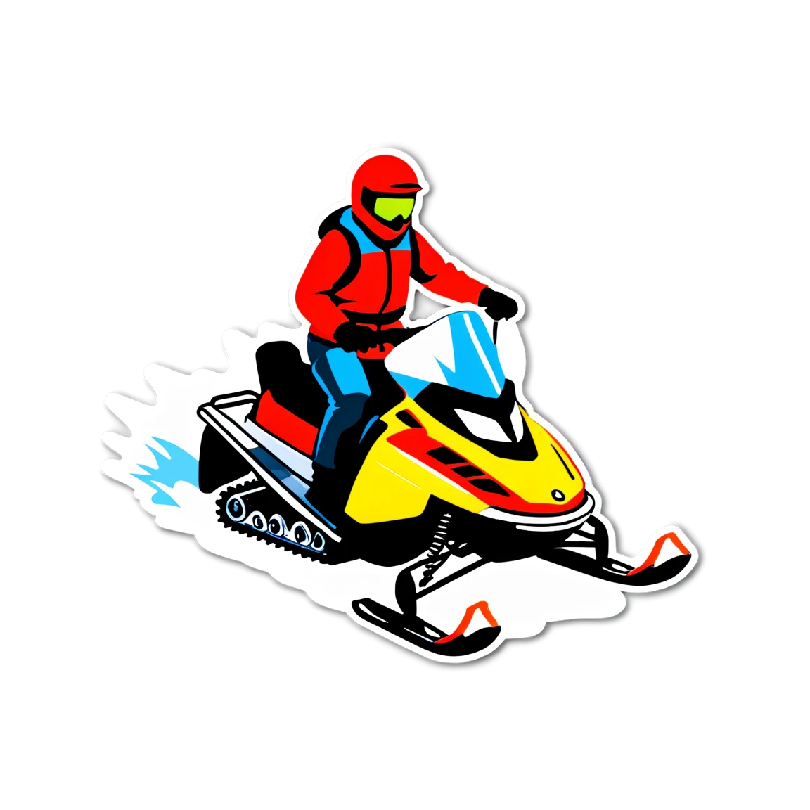 with a rider snowmobile stickers