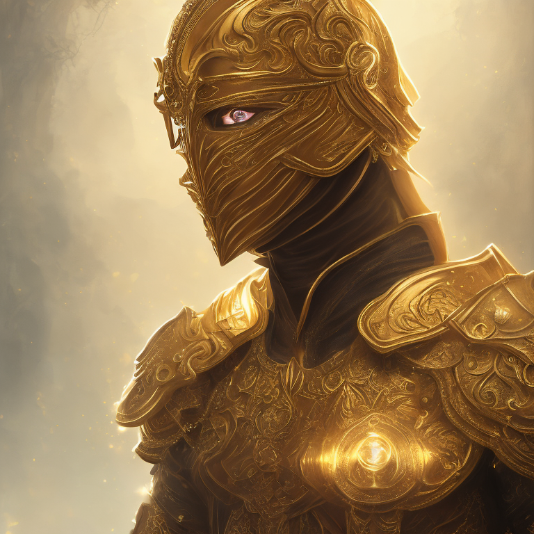 Openjourney prompt Hero with a golden mask, facelees PromptHero