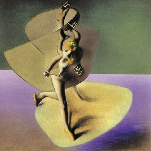 Dancing woman by degas  by Salvador Dali by Rene Magritte surrealist