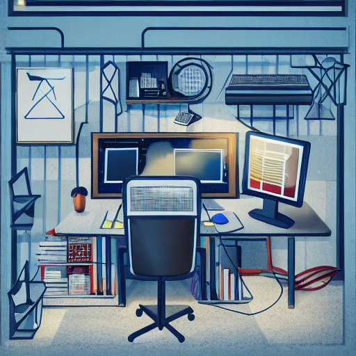 Guy sitting in front of a computer in a basement